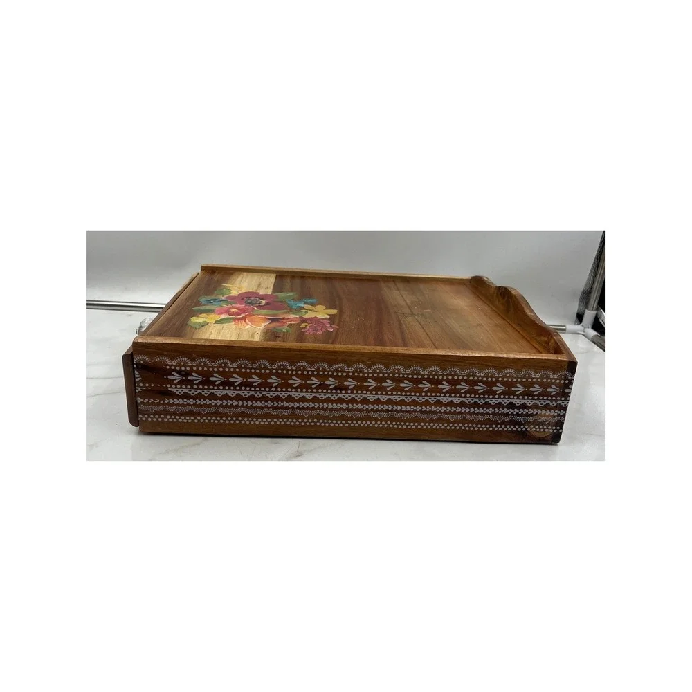 The Pioneer Woman Wildflower Whimsy 4-Compartment Wood Coffee Pod Organizer